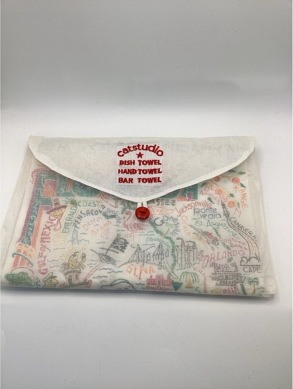 Florida Hand Towel Catstudio Screen Print Art NWT!